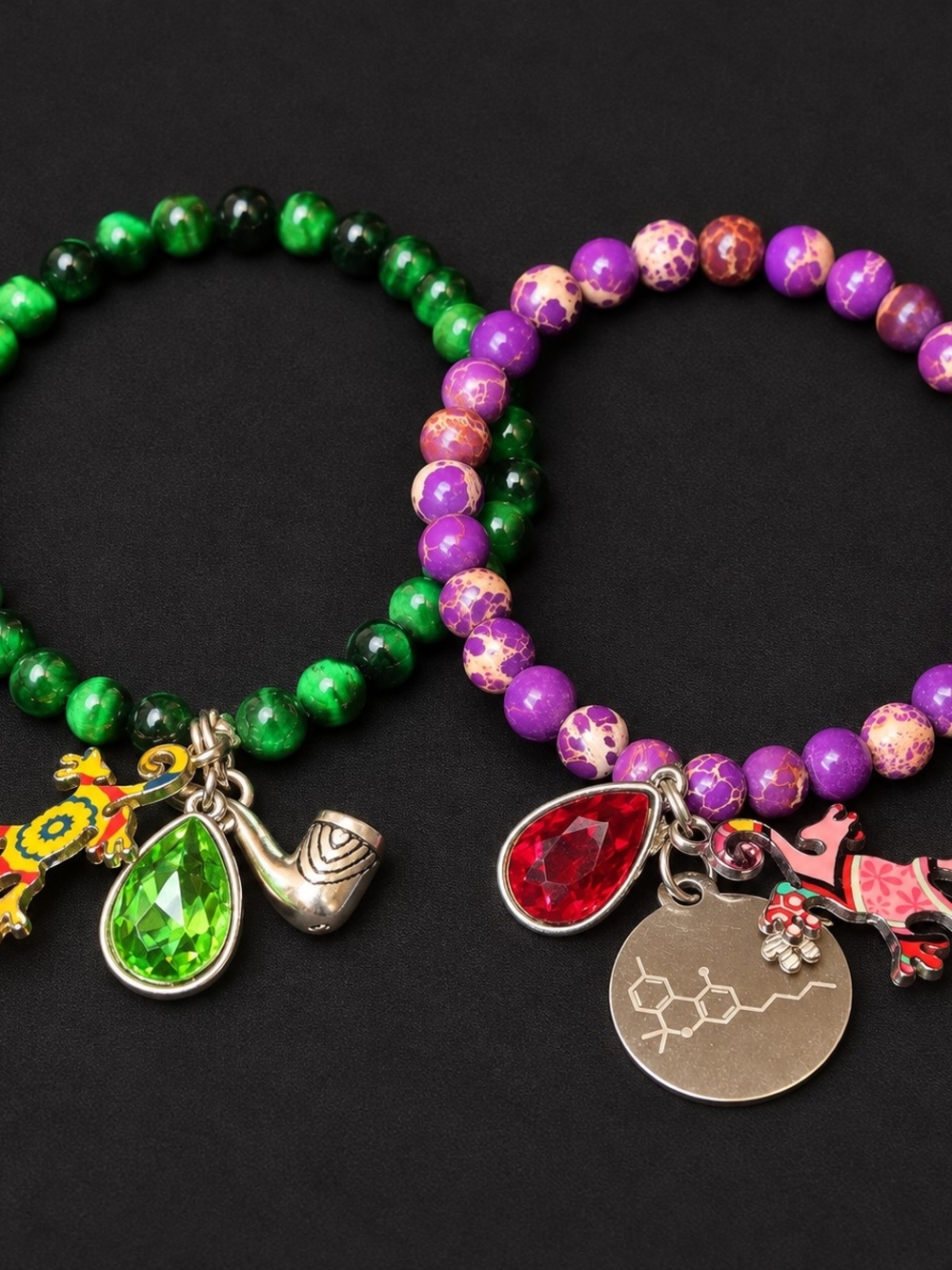 Artisan Genuine Stone Charm Bracelet Set